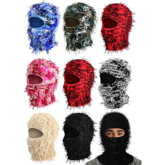 Accessories - 9 Pcs Knitted Balaclavas Winter Ski Masks Full Face Neck Warmers Men Women